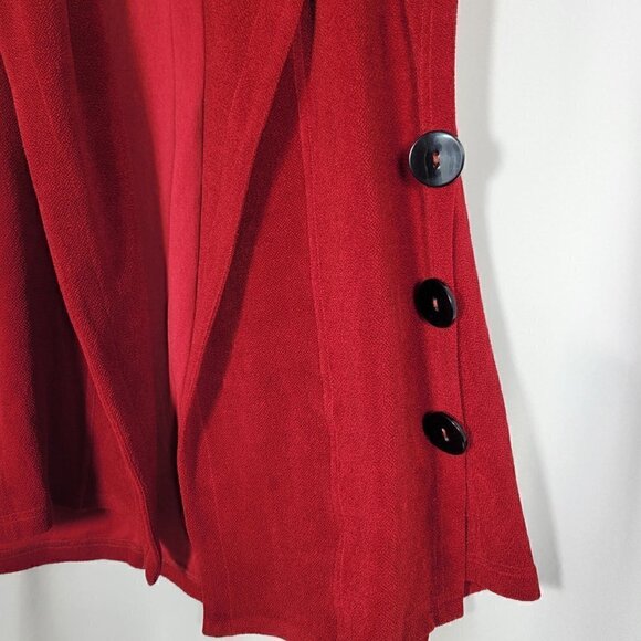 Soft Surroundings Women's Red Mesa Button Long Open Vest Size S - Picture 6 of 14